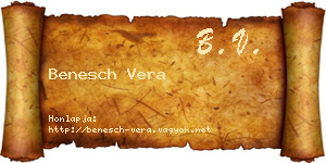Benesch Vera névjegykártya